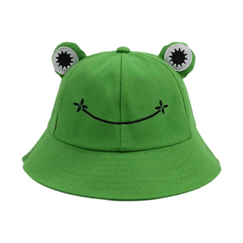 Cartoon Frog Bucket Hat Cute Summer Bucket Sun Hat Wide Brim Fisherman Hat for Adults Children Women Men