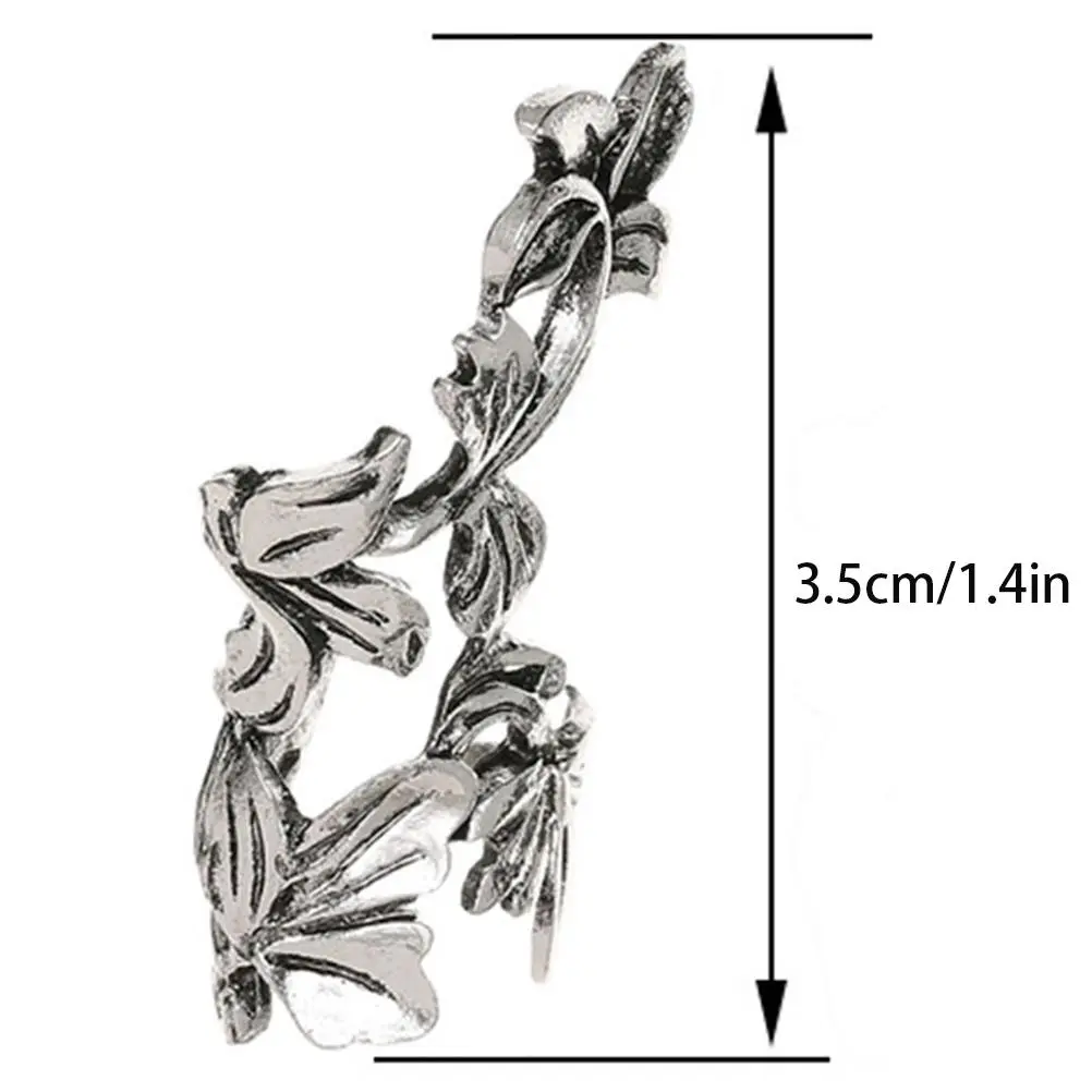 2 Pair Retro Hollow Ear Clips Gorgeous Clip Earrings for Women Alloy Vintage Leaf Ear Clip Earrings