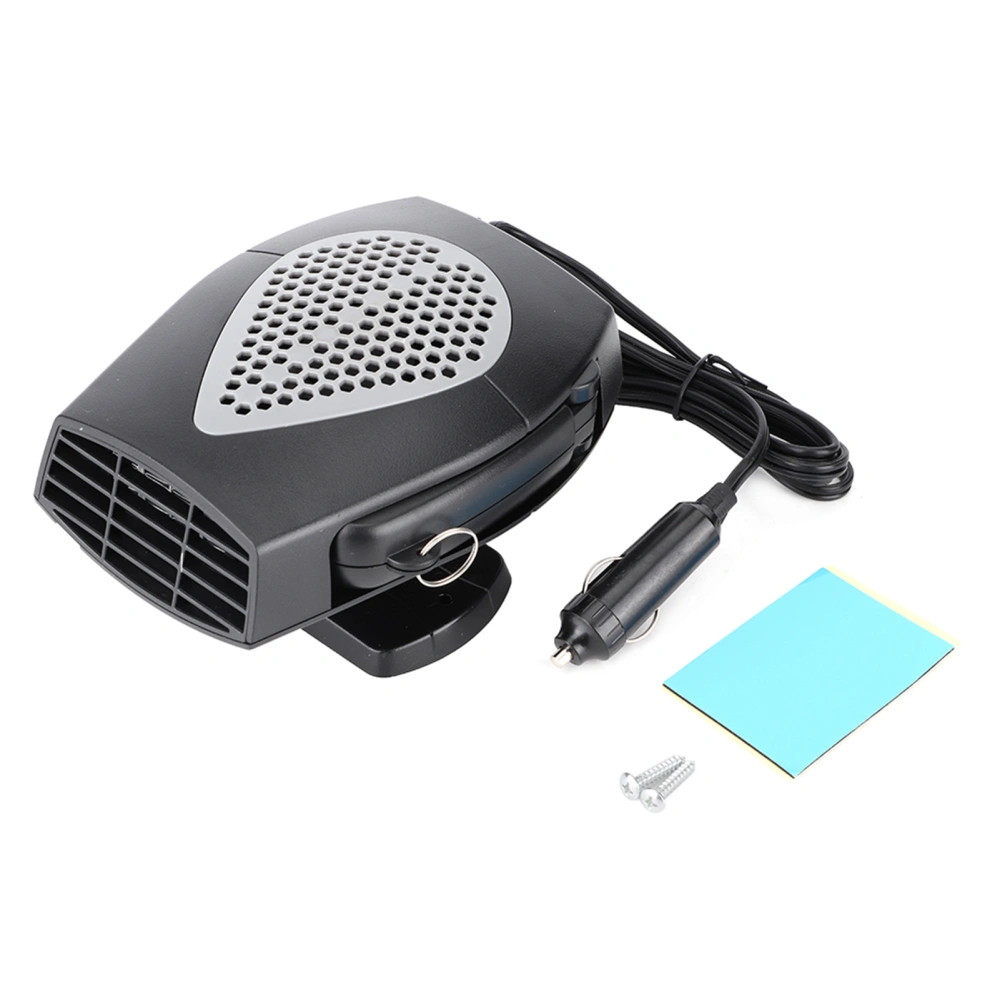 24V Car Vehicle Portable Heating Fan Heater Defroster Demister Practical AccessoryGray Black