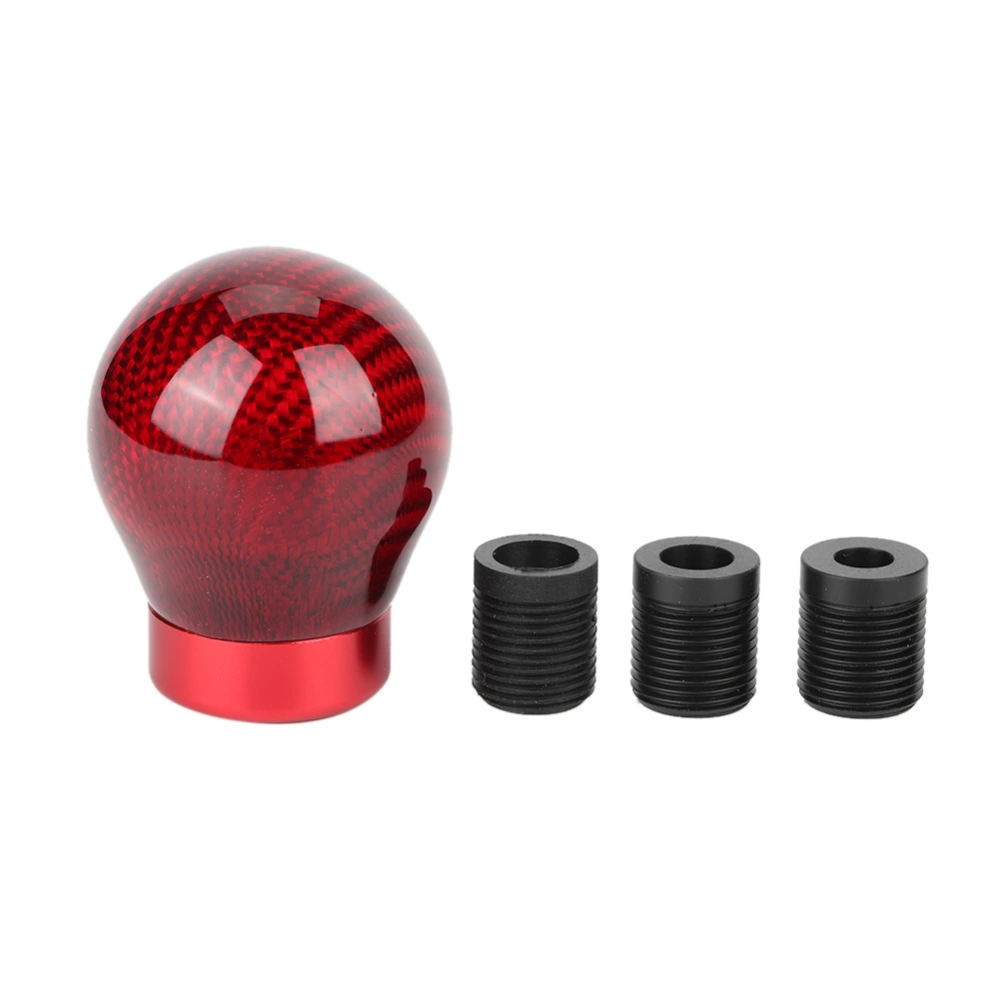 Universal Carbon Fiber Style Gear Shift Knob Head Lever Cover Car Modification AccessoryRed