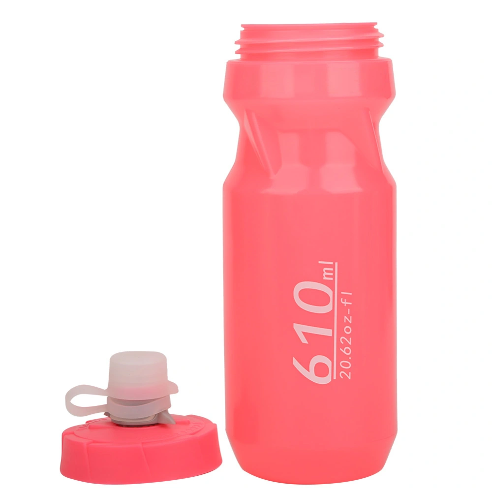 610ml PP Bike Water Bottle Kettle Cycling Equipment for Mountain Bicycle Pink(pink 610Ml dust cover )