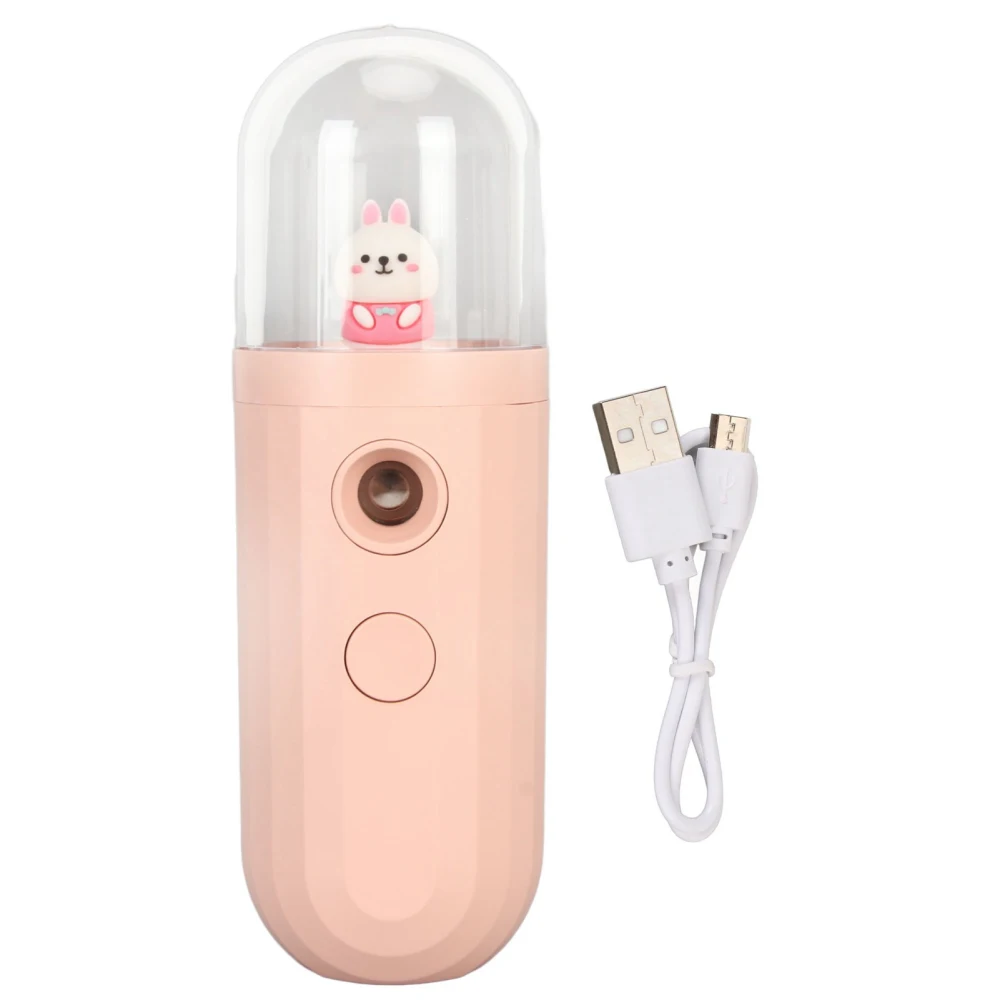 Nano Mist Sprayer Handheld 250mAh USB Rechargeable Nano Mister Facial Steamer Eyelash Nebulizer for Skin Care Makeup Pink