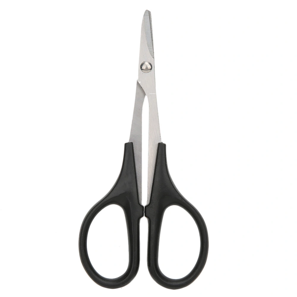 Curved Scissors Plastic Handle Stainless Steel Metal RC Model Shell Scissors Model ToolBlack and Silver