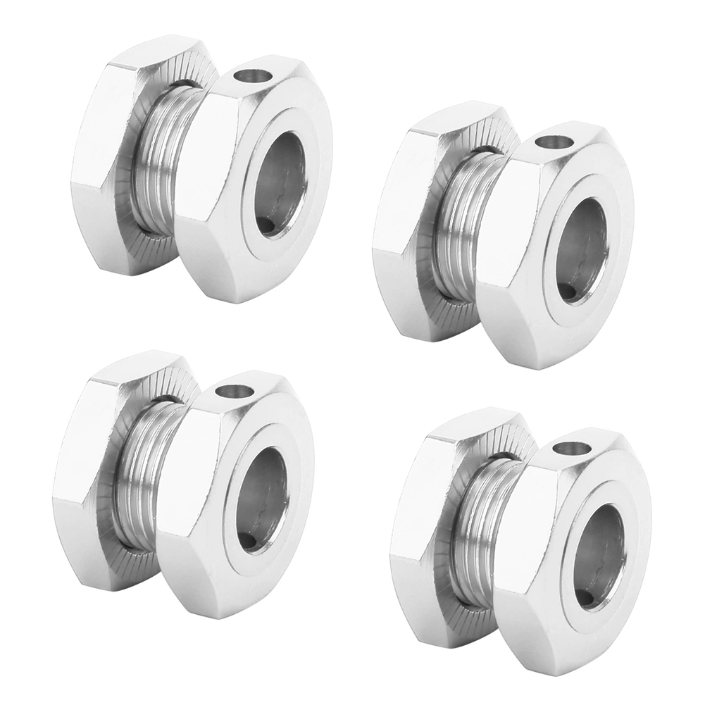 4 PCS RC Wheel Hex Driver 17MM Aluminum Alloy Wheel Hex Coupler Kit for HSP 1/8 RC CarSilver