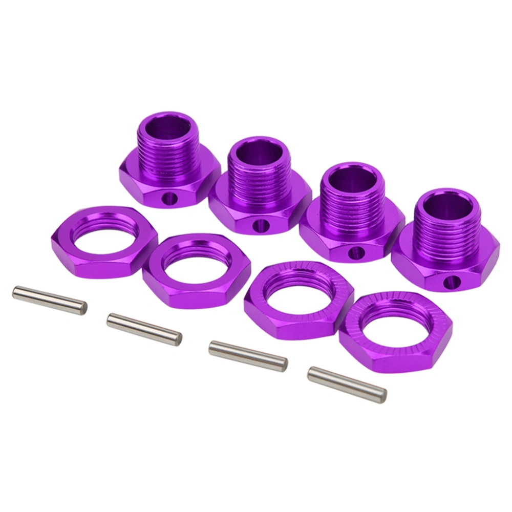 4 PCS RC Wheel Hex Driver 17MM Aluminum Alloy Wheel Hex Coupler Kit for HSP 1/8 RC CarPurple