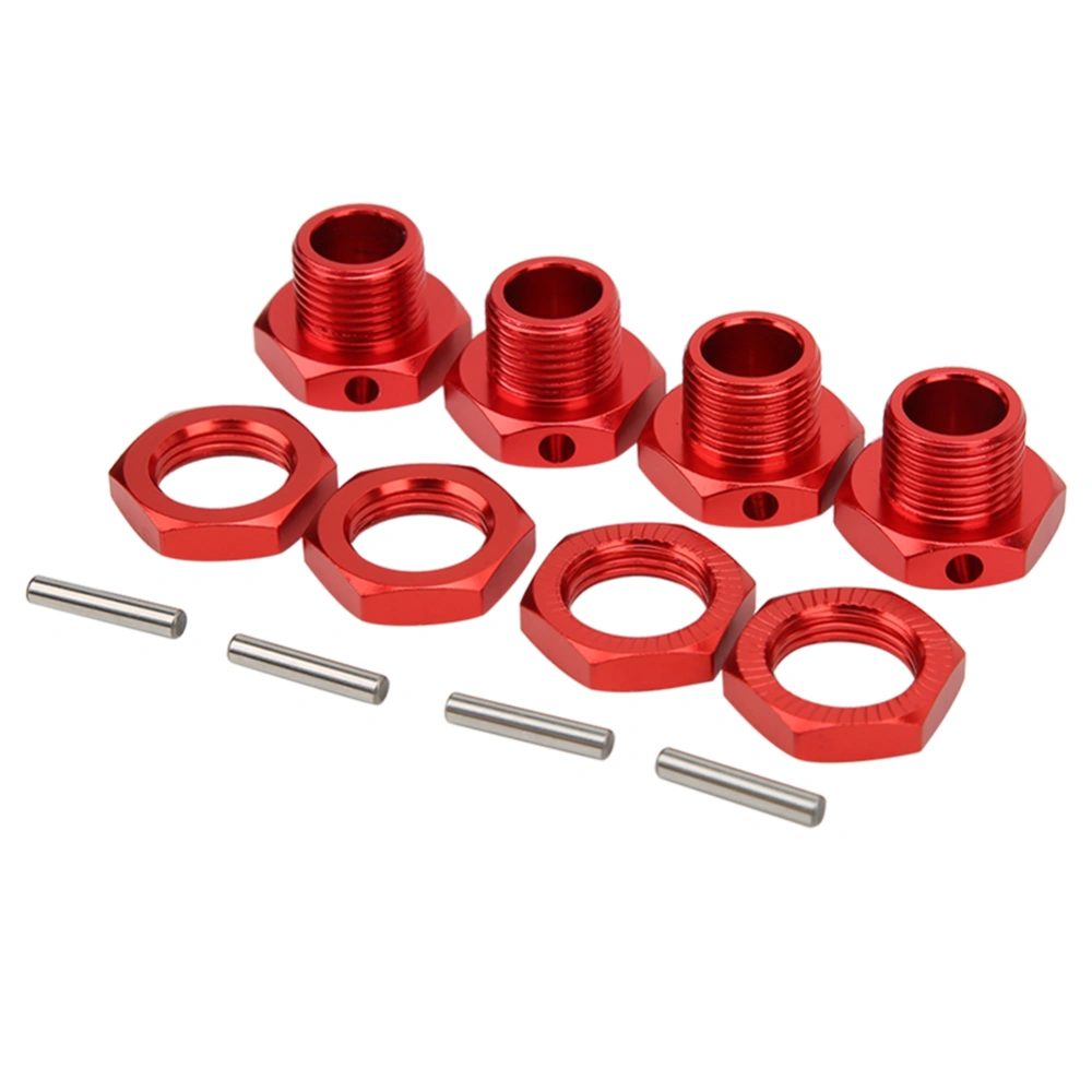 4 PCS RC Wheel Hex Driver 17MM Aluminum Alloy Wheel Hex Coupler Kit for HSP 1/8 RC CarRed