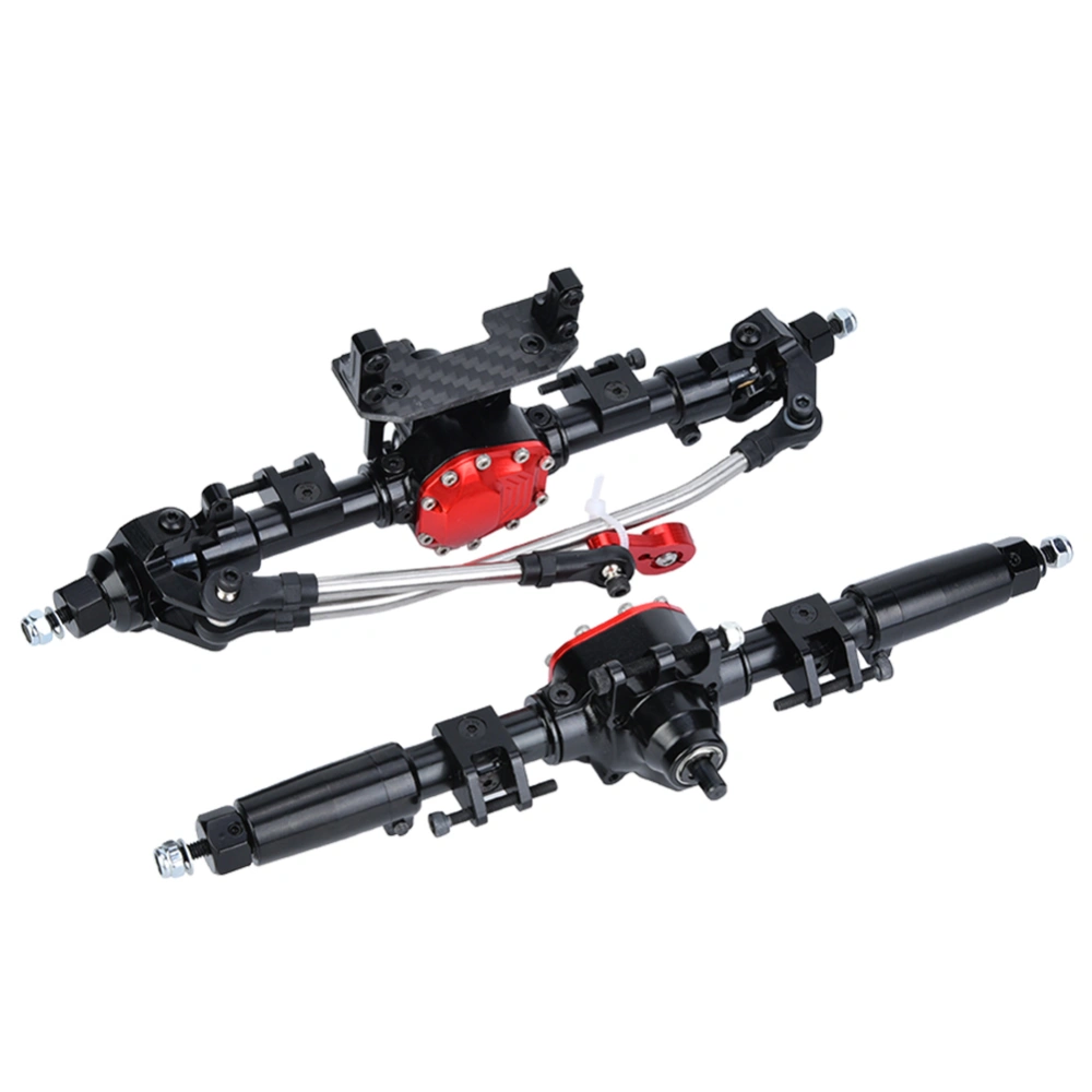 1/10 RC Aluminum Alloy Front and Rear Axle for Crawler Axial SCX10 II 90046 90047Black and red