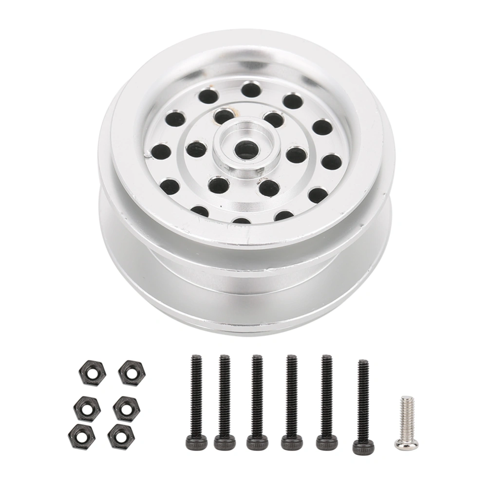 Metal Remote Control Toy Car Wheel Hub Accessory Parts Fit for 1/16 RC CarSilver 1pcs