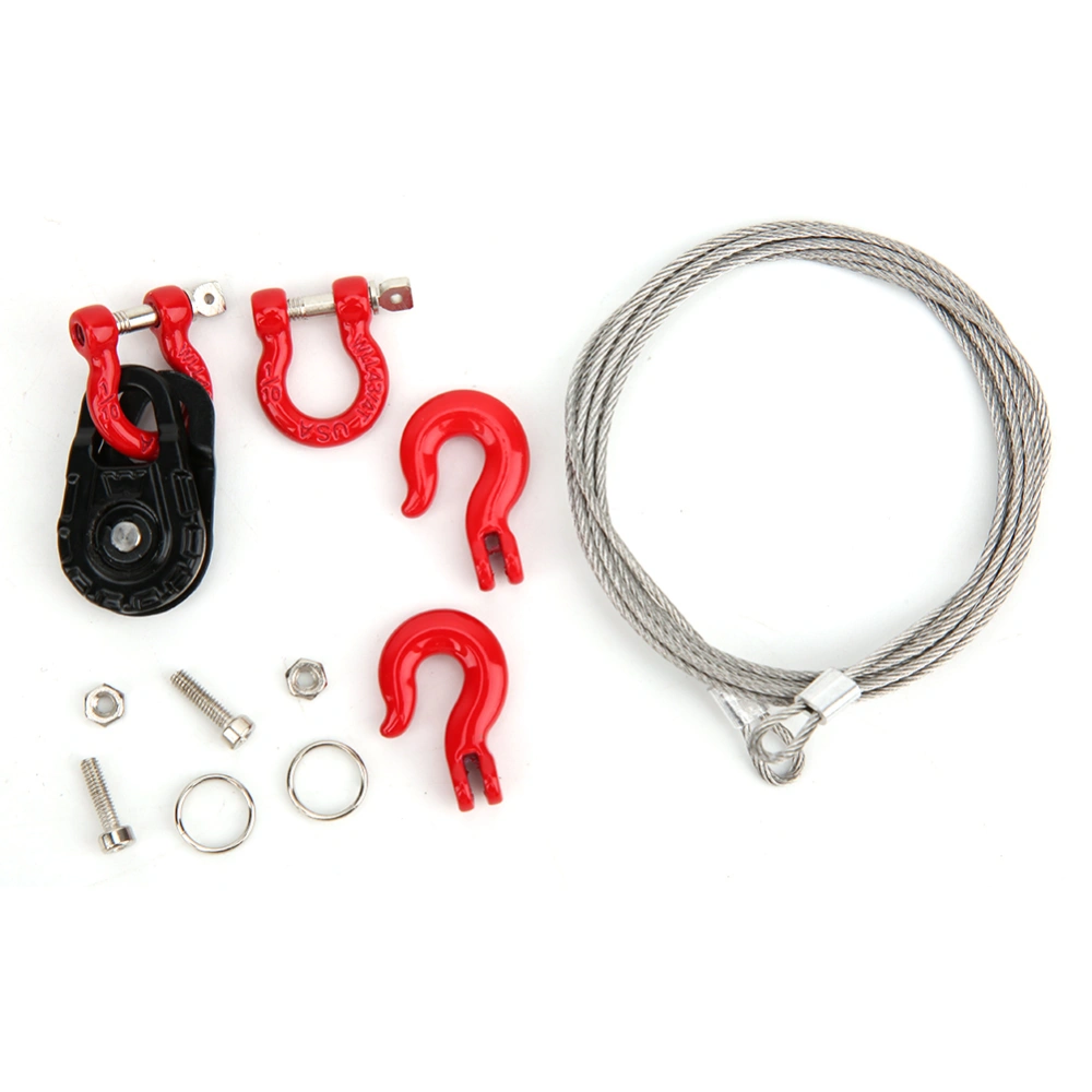 Rescue Equipment Three Piece Set RC Steel Rope / Pulley / Lock Sleeve for RC Model Car Climbing Vehicle