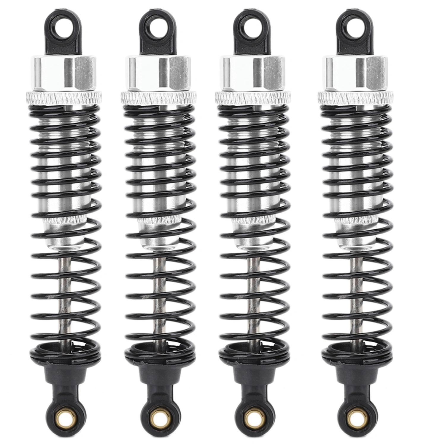 4Pcs RC OffRoad Vehicle Metal Shock Damper Part for HSP 106004 Remote Control Car Accessory(Silver )