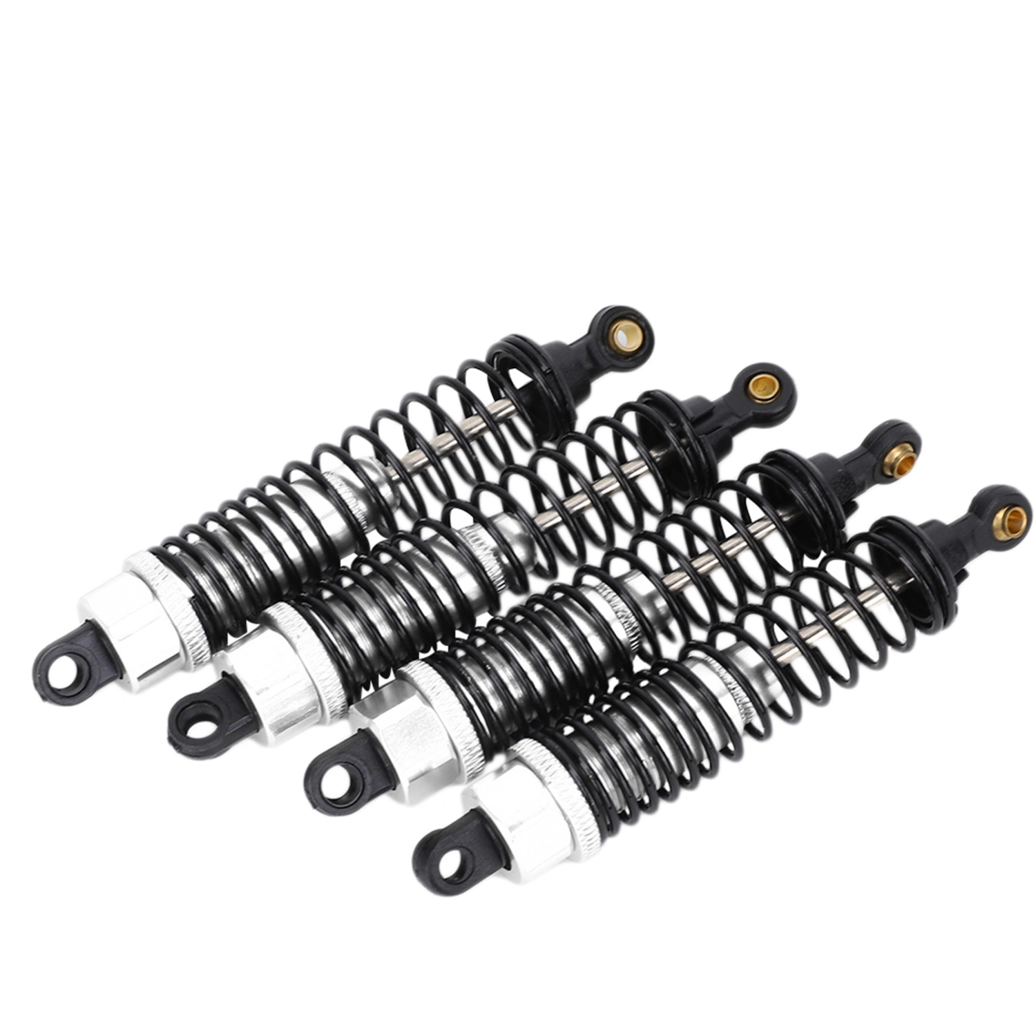 4Pcs RC OffRoad Vehicle Metal Shock Damper Part for HSP 106004 Remote Control Car Accessory(Silver )