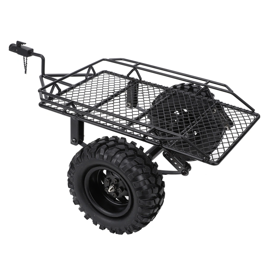 Metal RC Bucket Trailer Simulation Trailing Car for TRX4 D90 SCX10 CC01 1/10 DIY PartsBlack