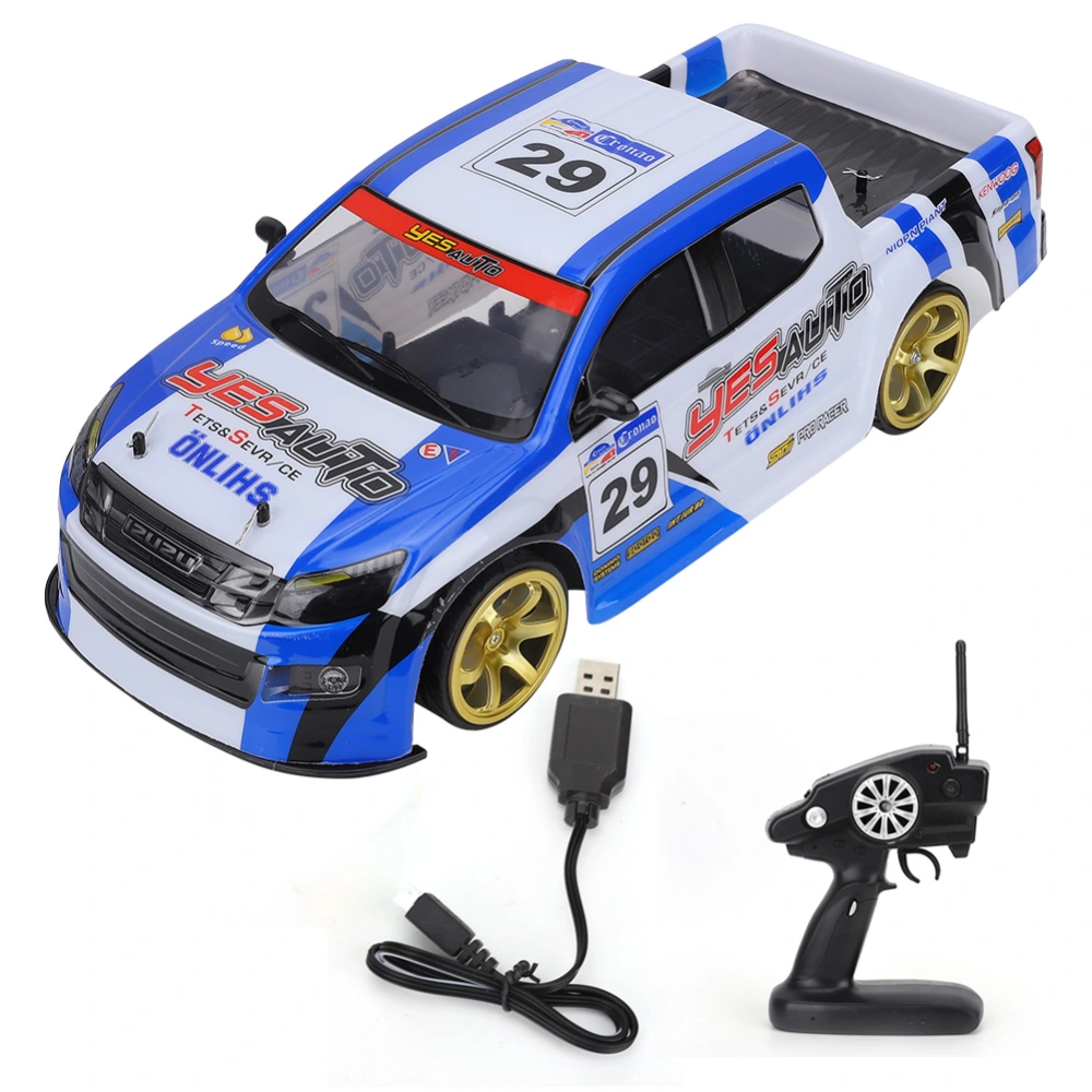 1:10 Large RC Vehicle 2.4G Remote Control Dual Mode Four Wheel Drive Electric Racing Car Model Toy(blue black camo single battery)