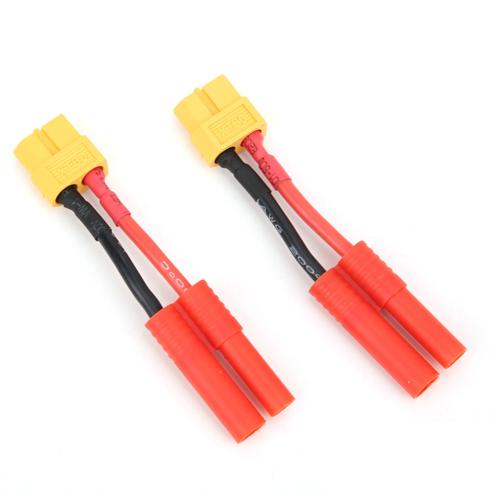 XT60 Male to 4.0 Sheathed Balance Connector Charging Cable for RC Helicopter Lithium Polymer BatteryBlack Red