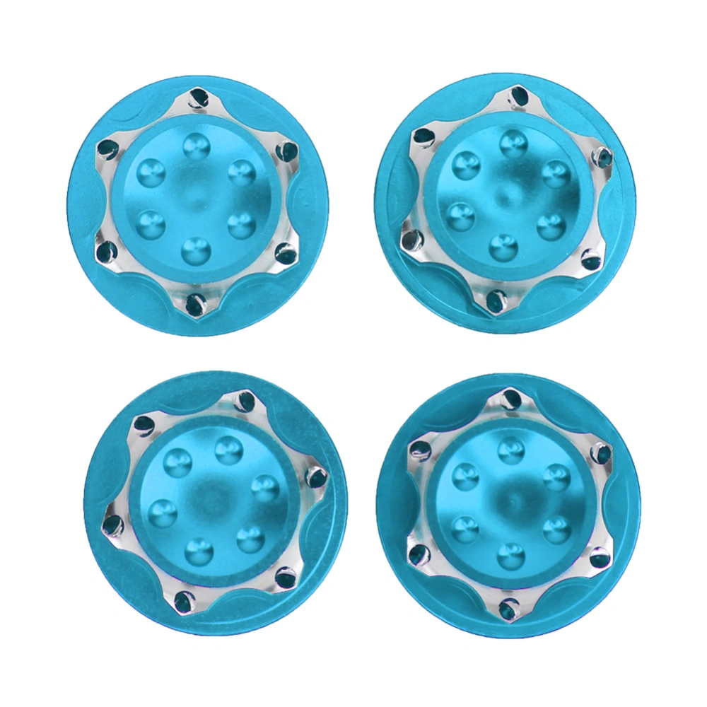 4Pcs 17mm Aluminium Alloy Dust Proof Hub Nut Wheel Accessory for 1/8 RC Car Model(blue )