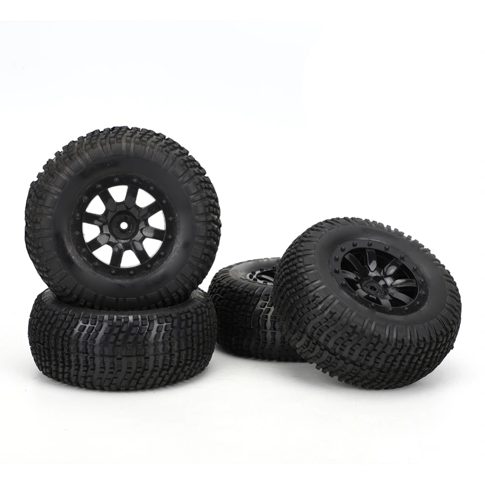 4 pcs Rim Rubber Tires Set for RC Wheel 1:10 Short Course Truck Car Accessories