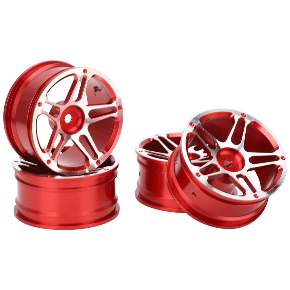 4PCS 1.9inch Aluminium Alloy Metal Wheel Hubs for 1:10 Remote Control RC Climbing/Drifting CarRed