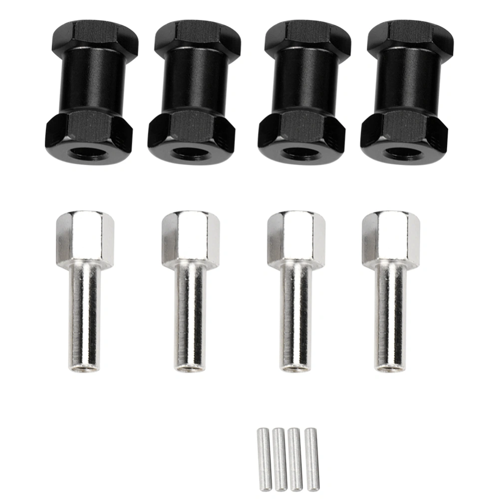 4PCS Aluminium Alloy 20mm Extension Connector 12mm Wheel Hub Hex Drive Adapter for 1/10 RC Drift Car Buggy Truggy Truck Parts CrawlerBlack