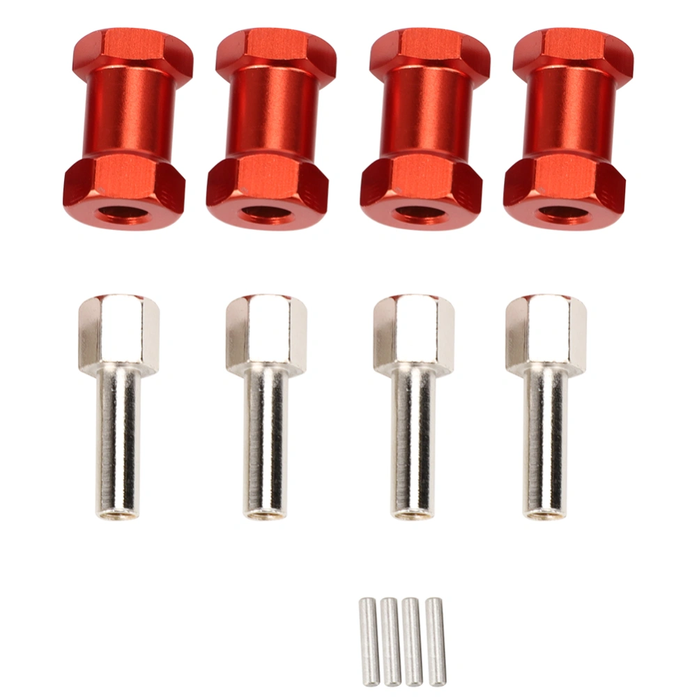 4PCS Aluminium Alloy 20mm Extension Connector 12mm Wheel Hub Hex Drive Adapter for 1/10 RC Drift Car Buggy Truggy Truck Parts CrawlerRed