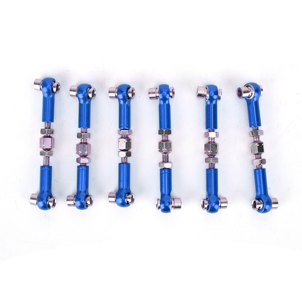 6 pcs Adjustable Servo Links Tie Rod Set for RC Car 1/10 Buggy Tourning Car 47mm Accessoriesdark blue