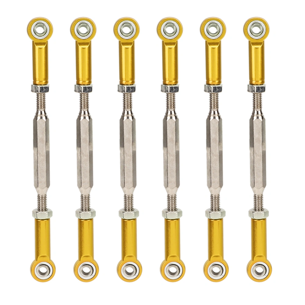 6Pcs 88mm Aluminum Alloy Adjustable Push RodsTurnbuckle Rod Linkage Accessories for RC Car Modelsgolden