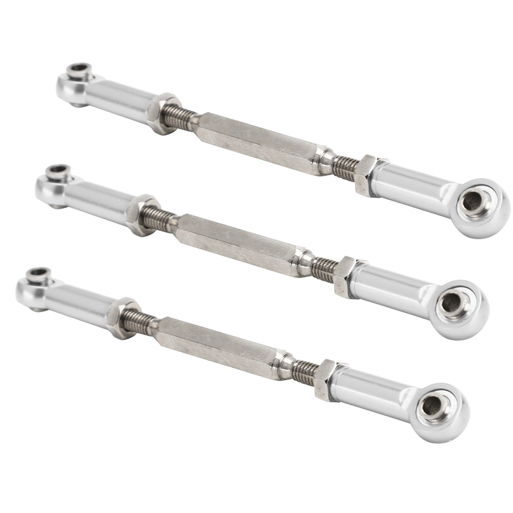 6Pcs 88mm Aluminum Alloy Adjustable Push RodsTurnbuckle Rod Linkage Accessories for RC Car Modelssilver