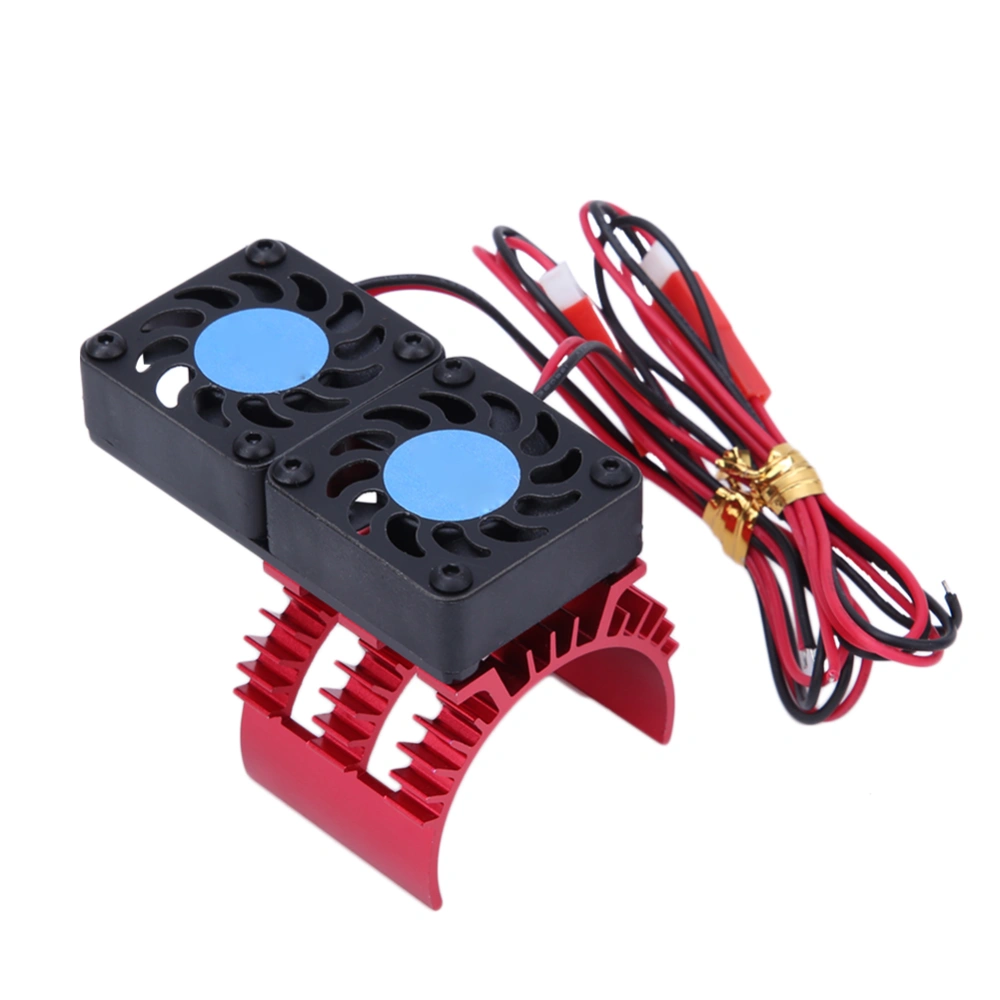 SURPASS HOBBY A2 Dual Fan Aluminum 540 Noninductive Motor Radiator Fit for HSP RC Motor VehiclesRed