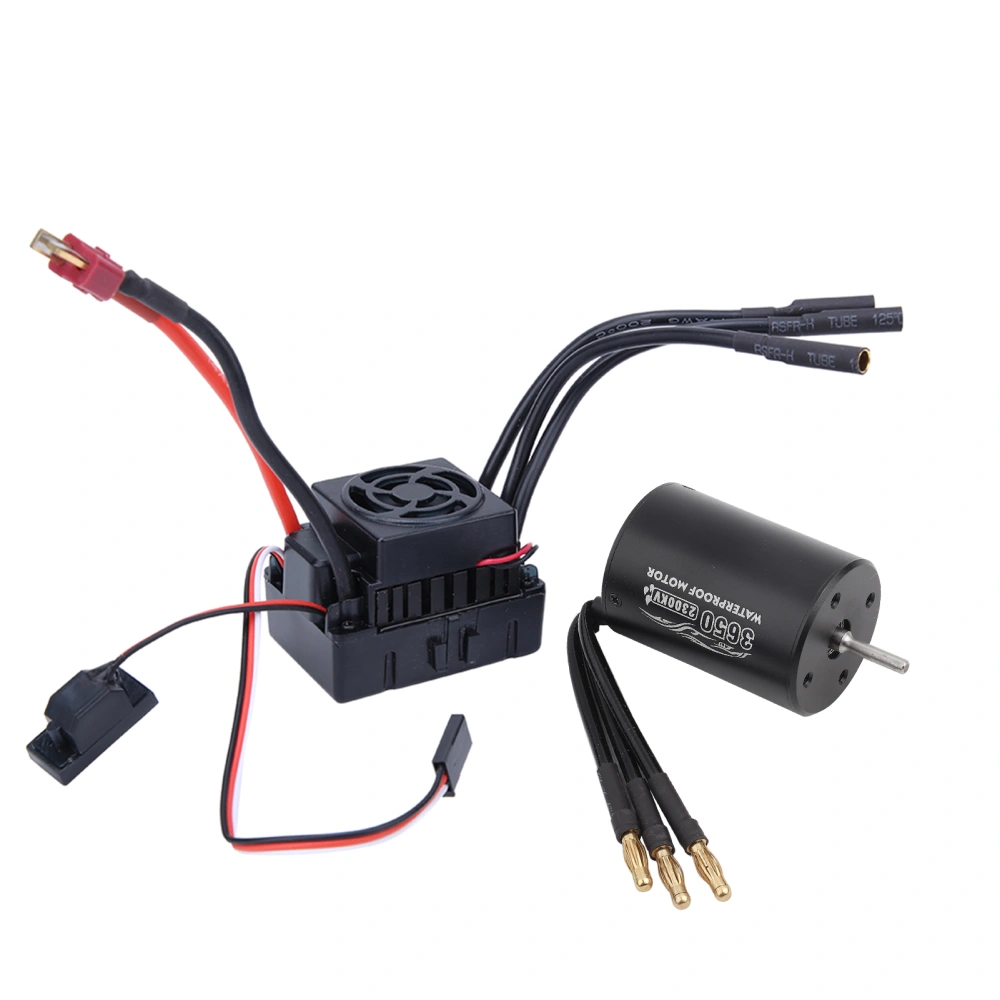 Surpass Hobby 3650 Brushless Motor 60A ESC Black Waterproof Set Fit for 1/10 RC Car(2300KV )