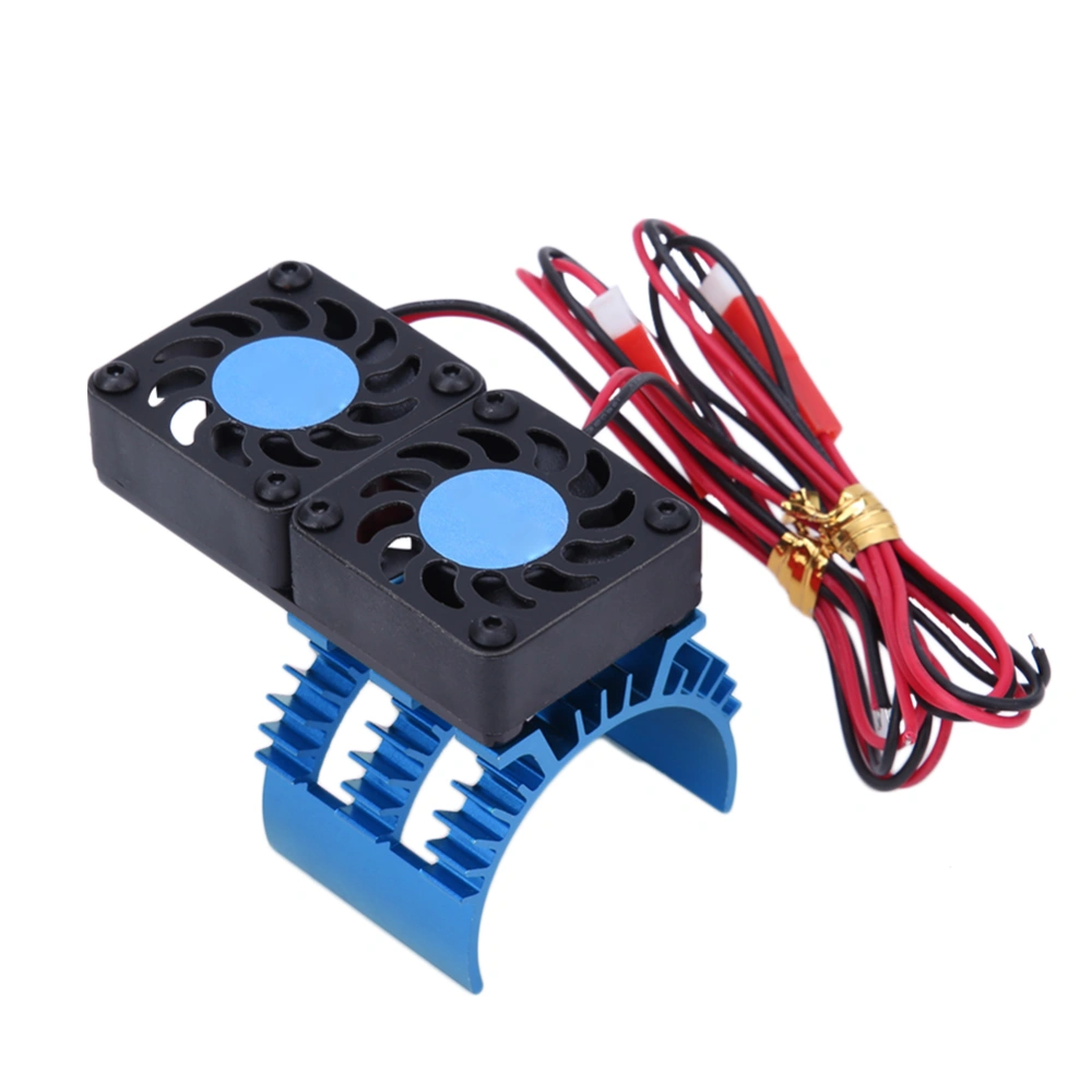 SURPASS HOBBY A2 Dual Fan Aluminum 540 Noninductive Motor Radiator Fit for HSP RC Motor VehiclesBlue