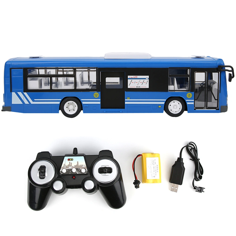 Blue Remote Control Bus 2.4GHz Electric with Simulation Sound Light 1:20 Scale RC Car Model ToyBlue