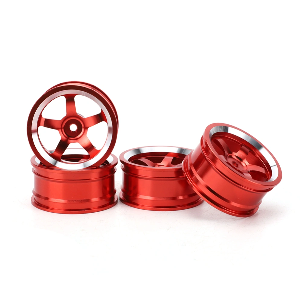 4Pcs 1/10 Aluminum Alloy Wheel Hub Accessory RC Parts Fit for HSP 94123 Touring Drift CarRed