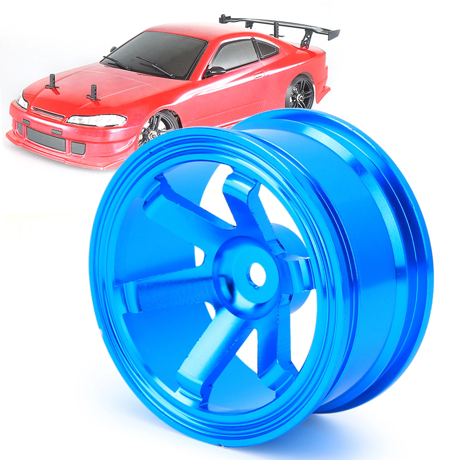 4pcs Aluminium Alloy Wheel Hub for Universal 1/10 Flat Running Drift RC CarBlue