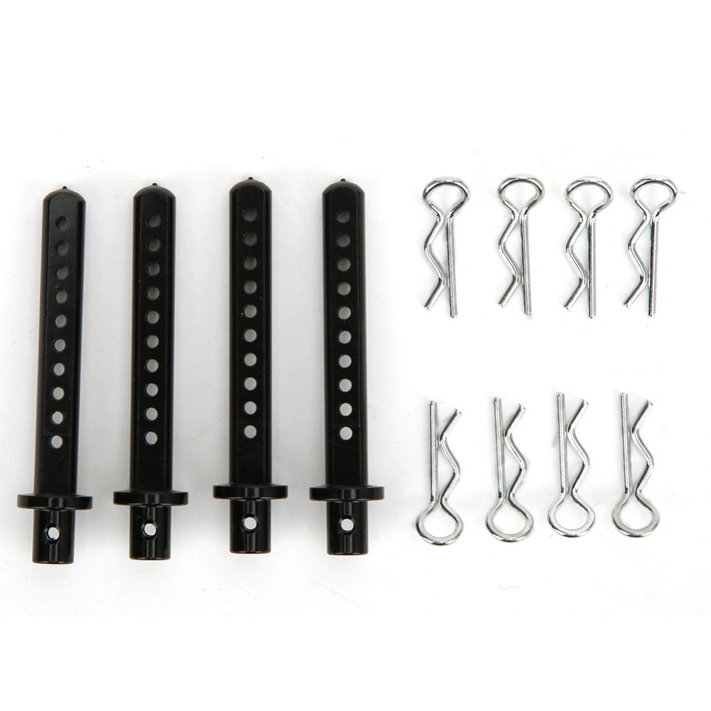 4pcs Car Shell Column Standoff Pillar with 8pcs R Pins Accessory for SCX10 RC CarBlack