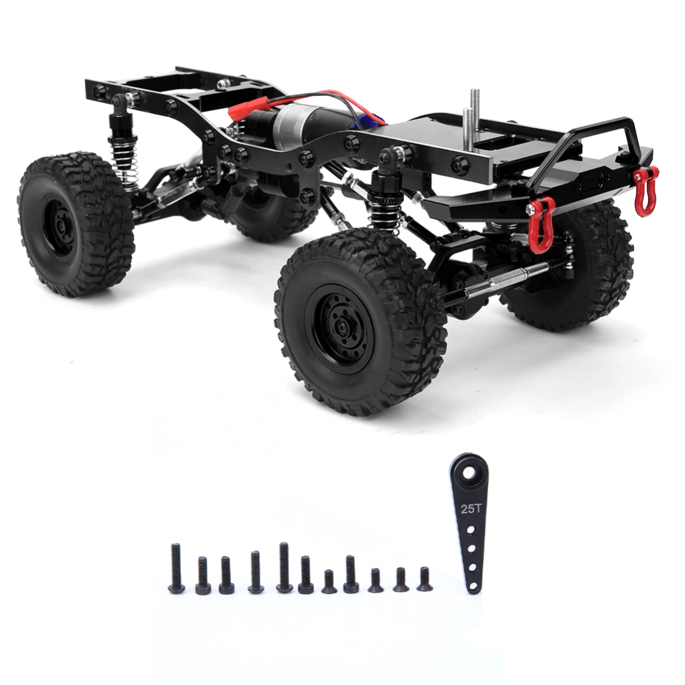 Metal RC Car Body Chassis Frame Kit Fits for WPL C14 C24 1/16 Car TruckBlack