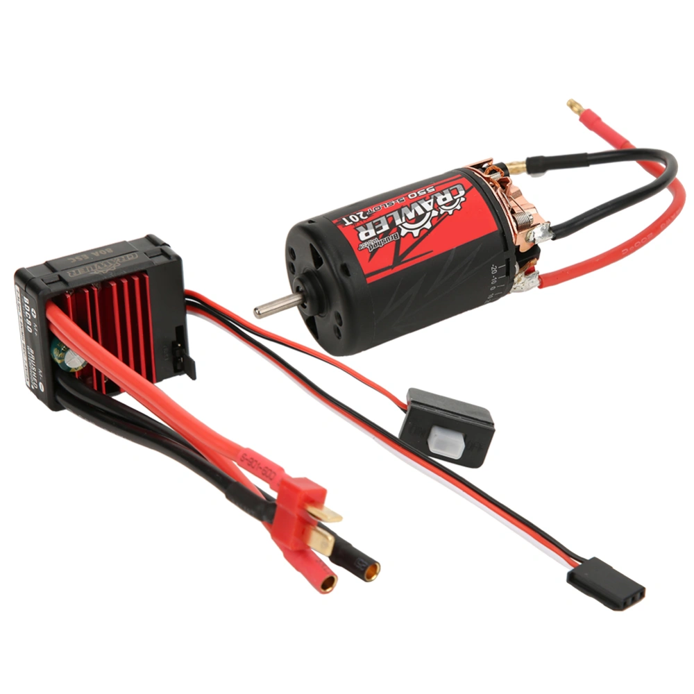 SURPASS 5-Slot 550 0.50 Wire 20T Brushed Motor +BCD80A ESC RC Accessory