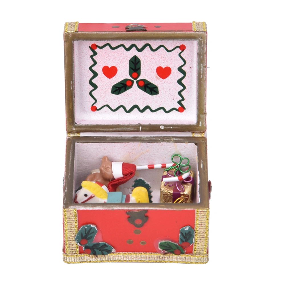 1:12 Mini Dollhouse Decoration Furniture Pocket Christmas Treasure Box Miniature SceneChristmas Treasure Box