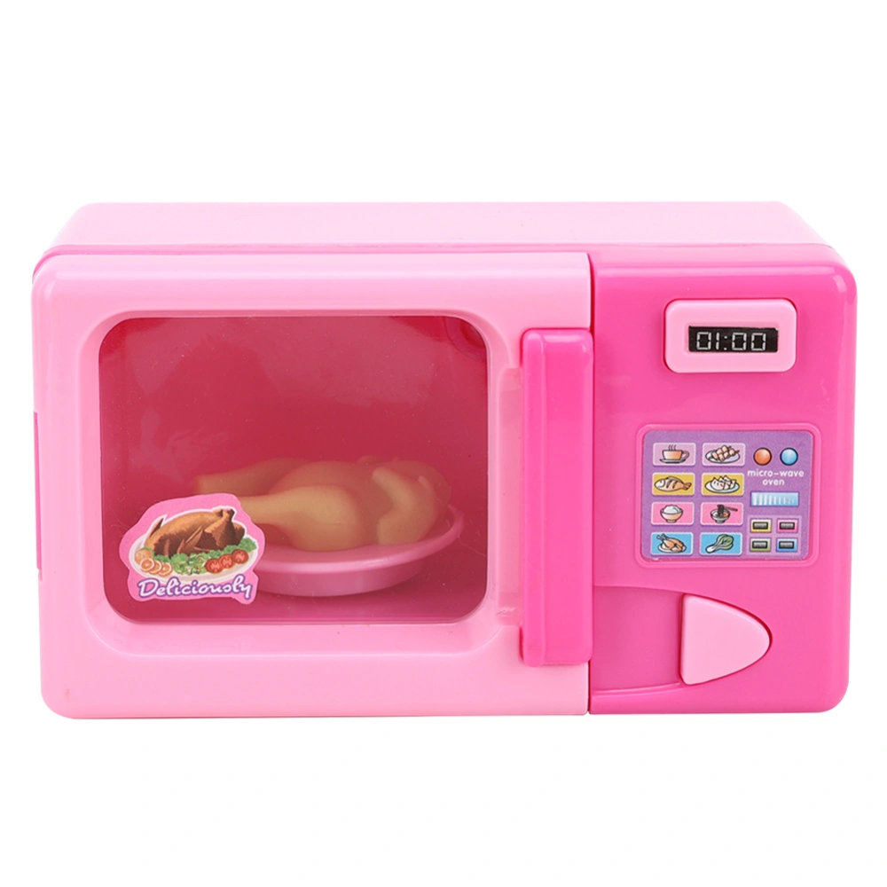 Quality Children Kid Simulation Light Mini Electric Microwave Oven Small Appliance ToyMicrowave Oven 3521-8 Pink