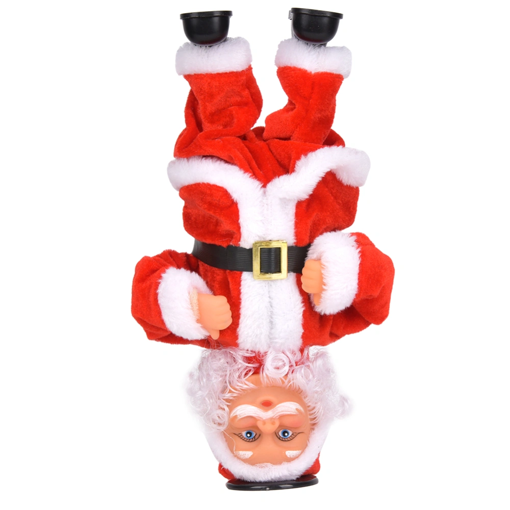 Lovely Christmas Electric Music Dancing Headstand Rotation Santa Claus Doll Decoration Toy Gift