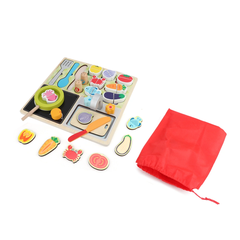 Wooden Magnetic Simulation Kitchen Fruit BBQ Supermarket Cut Toys for ChildrenKitchen Toys