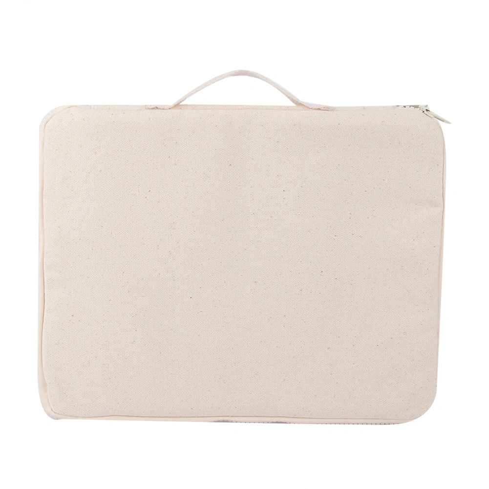 Beige Multifunction Large Capacity Children Paintbrush Crayons Storage Stationery Bag
