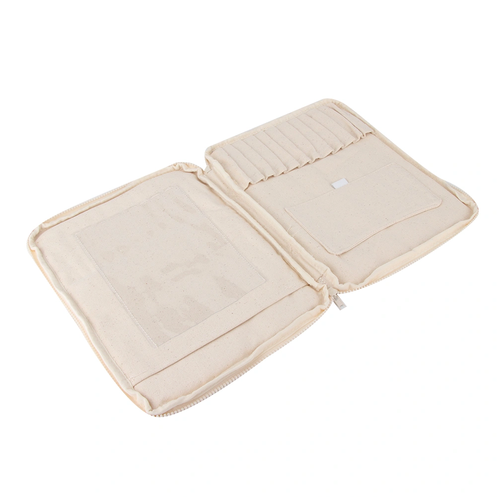 Beige Multifunction Large Capacity Children Paintbrush Crayons Storage Stationery Bag