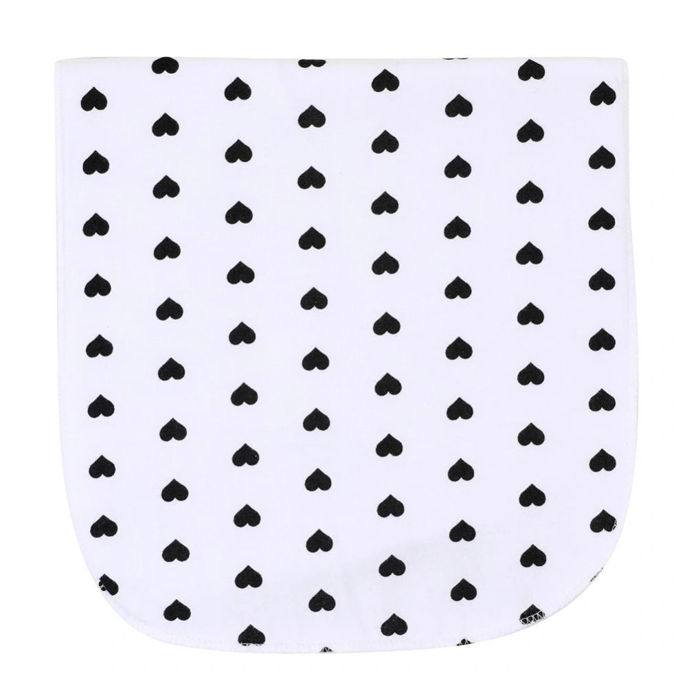 Three Layers Cotton Baby Infant Bibs Eating Saliva Towel Feeding Burp Cloths ScarfBlack Heart