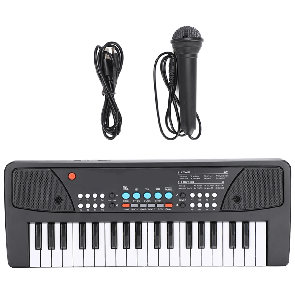 Portable Electronic Piano Multifunctional Keyboard Microphone Baby Music Toy430A1 English Version (37 Keys)