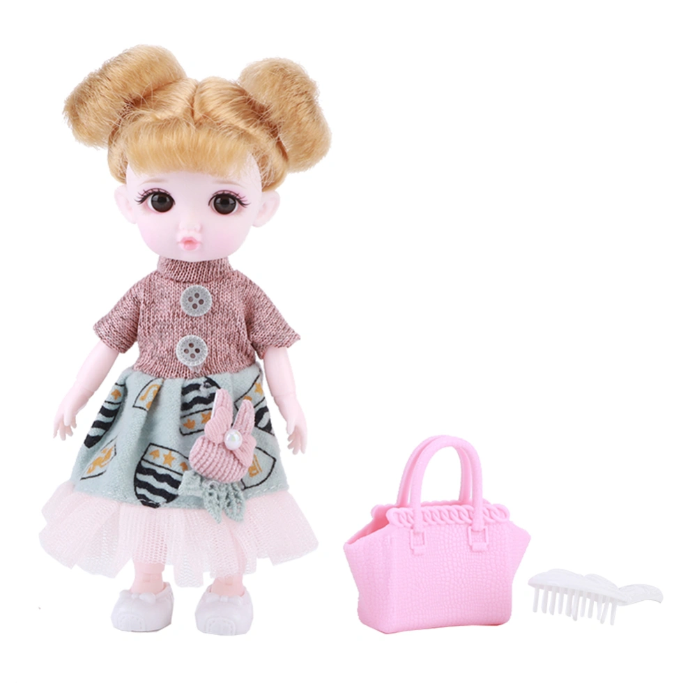 16cm Baby Princess Doll Toy 1/12 Children Pretend Play Doll Toy Decoration Gift3#