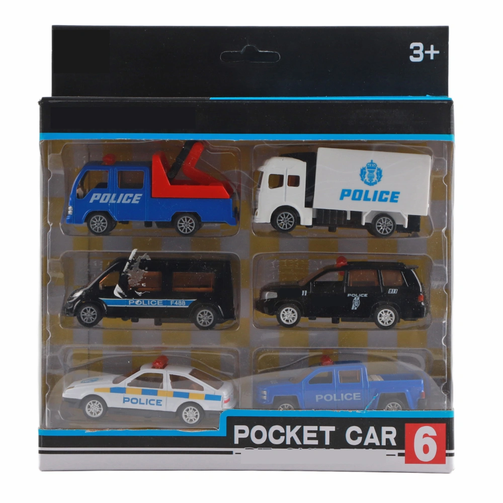 6pcs 1/60 Alloy Car Toy Simulation Vehicle Model Children Kid PullBack Vehicle Toy(Style B )