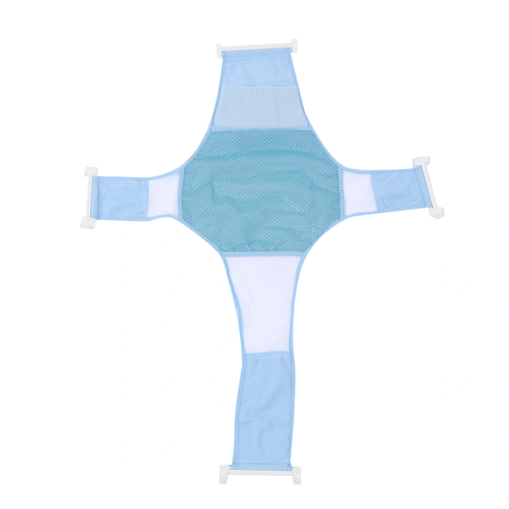 NonSlip Newborn Bath Seat Infant Bathing Support Mat Adjustable Baby Bath Support Sling(Light Blue )