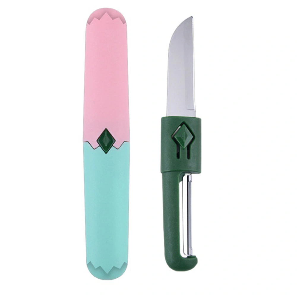 2 in 1 Fruit Knife Vegetable Peeler Folding Multifunction Travel Knife