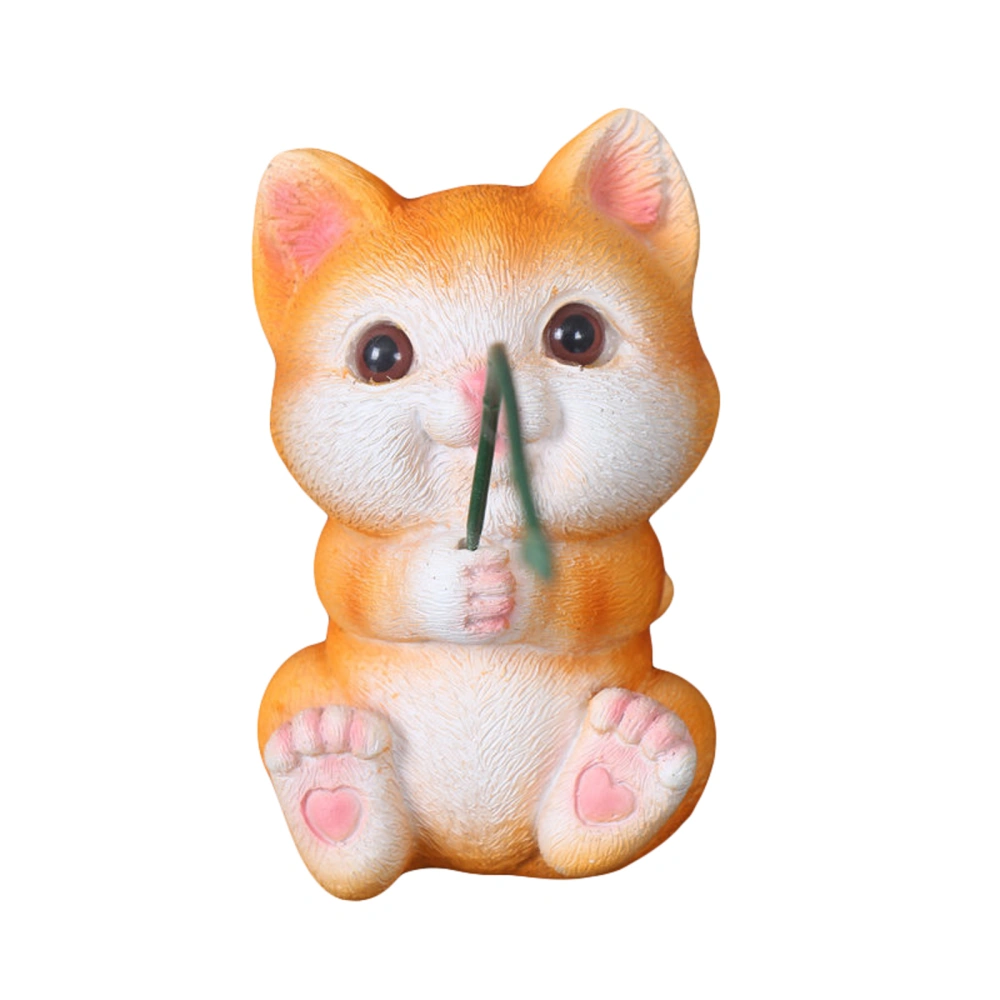 Cat Fishing Ornaments Mini Resin Figurine Cute Animal Statue