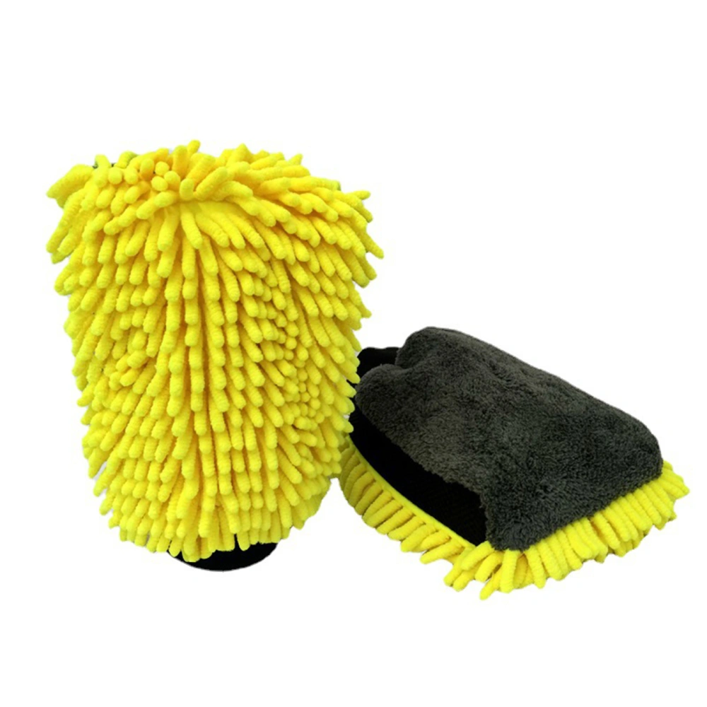 Premium Microfiber Wash Mitt, Double-Sided Chenille Washing Gloves