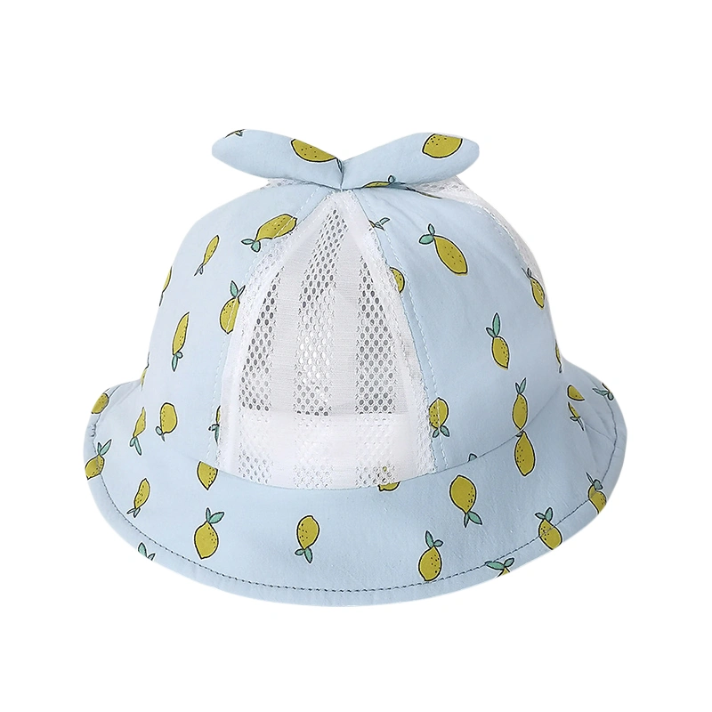 Baby Cute Bucket Hat Pineapple Print Breathable Mesh Beach Sun Hat